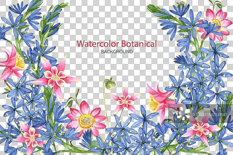 水彩植物背景图片素材