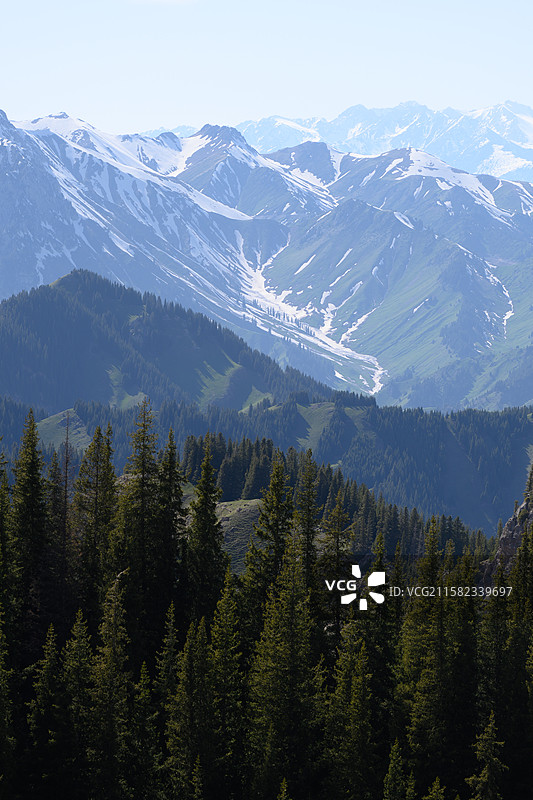 远眺赛里木湖图片素材