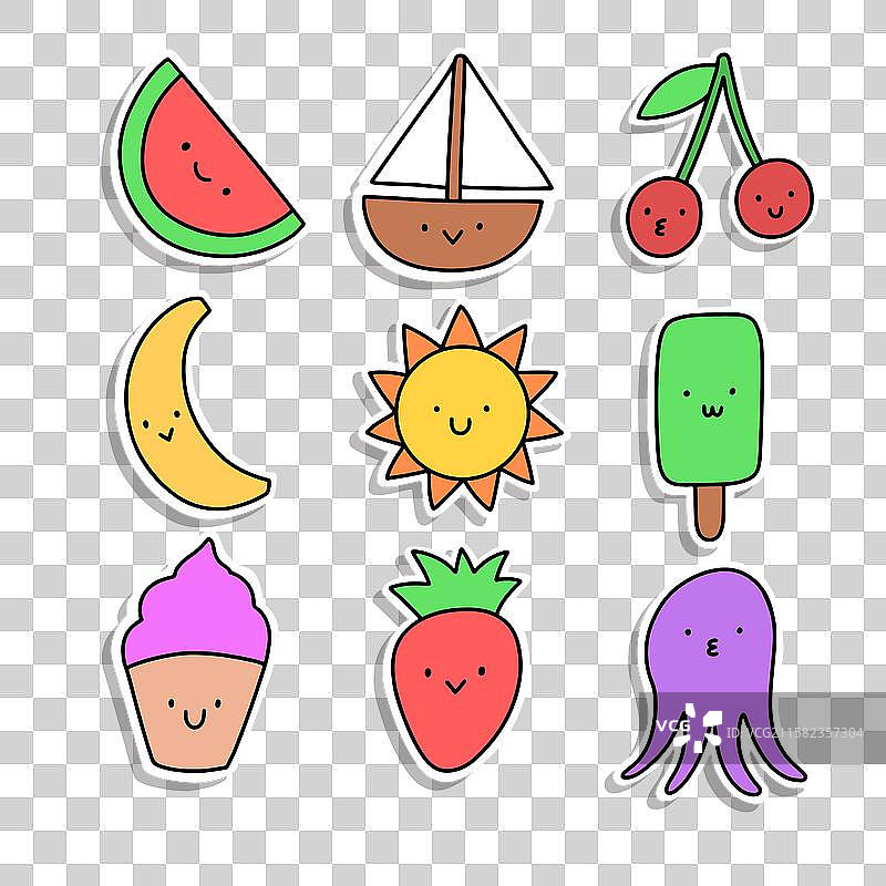 夏季贴纸合集图片素材