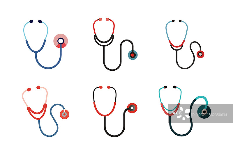 听诊器艺术图标集图片素材