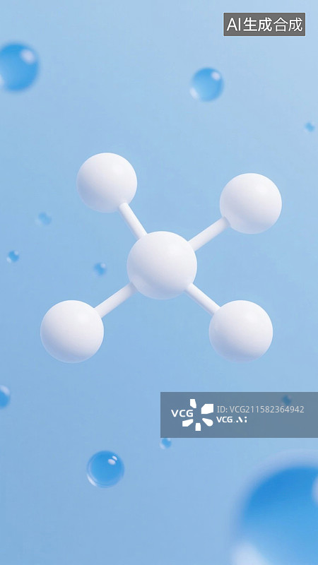 【AI数字艺术】分子结构的科技之美微观世界的纯净探索图片素材
