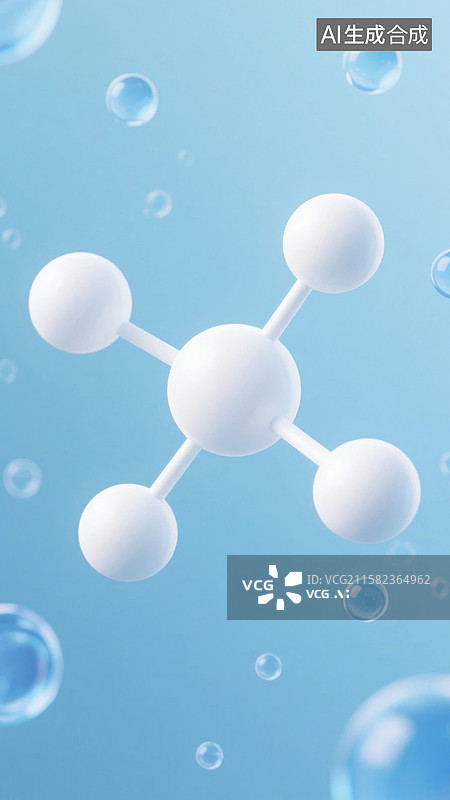 【AI数字艺术】分子结构的科技之美微观世界的纯净探索图片素材