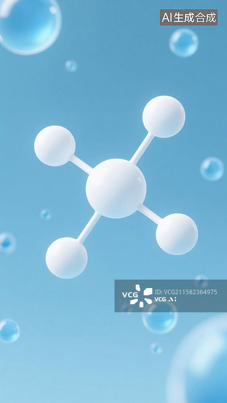 【AI数字艺术】分子结构的科技之美微观世界的纯净探索图片素材