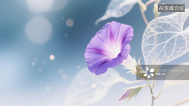 【AI数字艺术】清晨的喇叭花牵牛花壁纸背景图片素材