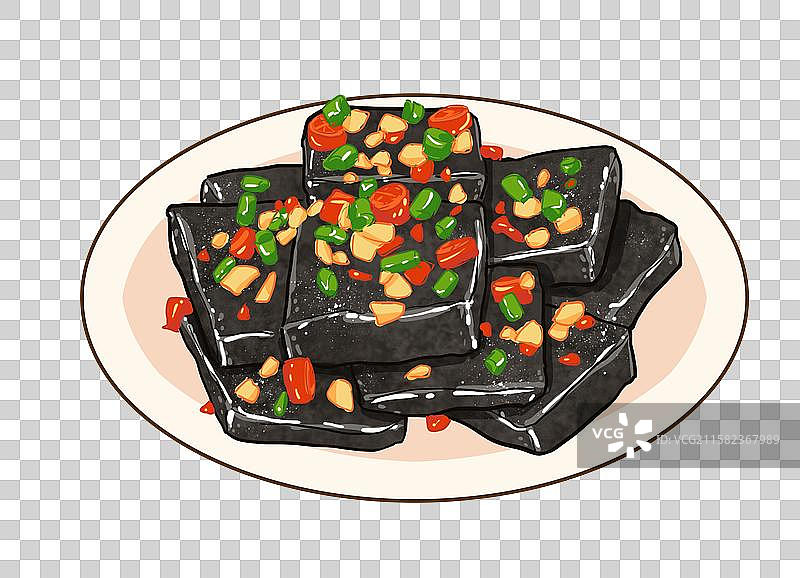 臭豆腐中国长沙传统特色小吃插画元素图片素材