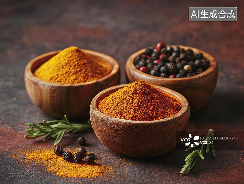 【AI数字艺术】香料多彩感厨房陈列场景图片素材