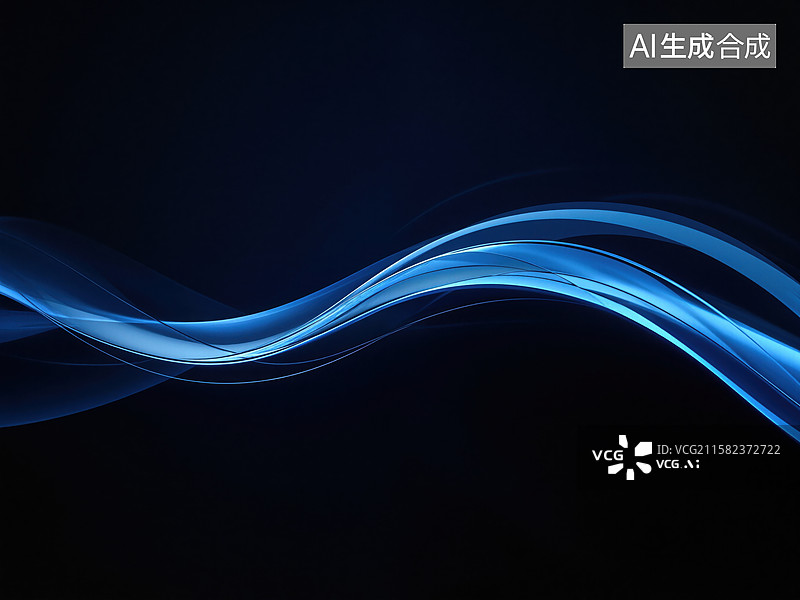 【AI数字艺术】蓝色流光背景图片素材