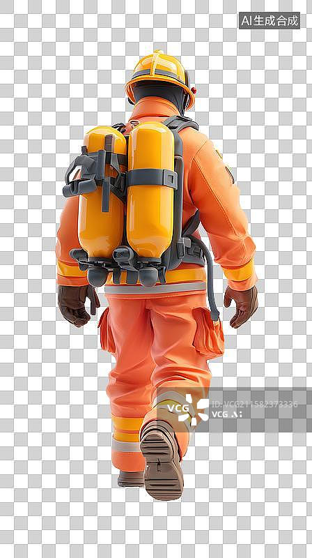 【AI数字艺术】消防员背影图片素材