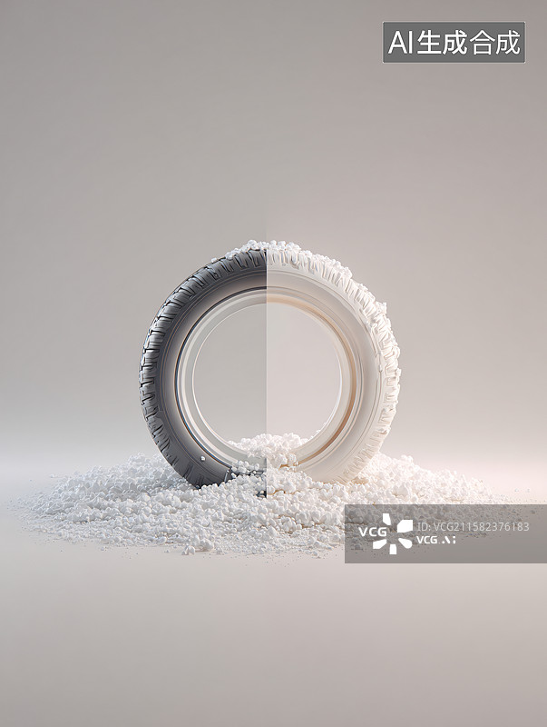 【AI数字艺术】雪地轮胎防滑链场景图片素材