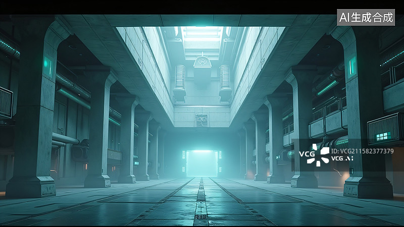 【AI数字艺术】高科技封闭研究基地图片素材