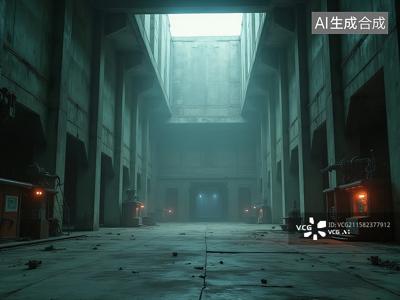 【AI数字艺术】封闭的未来空间图片素材