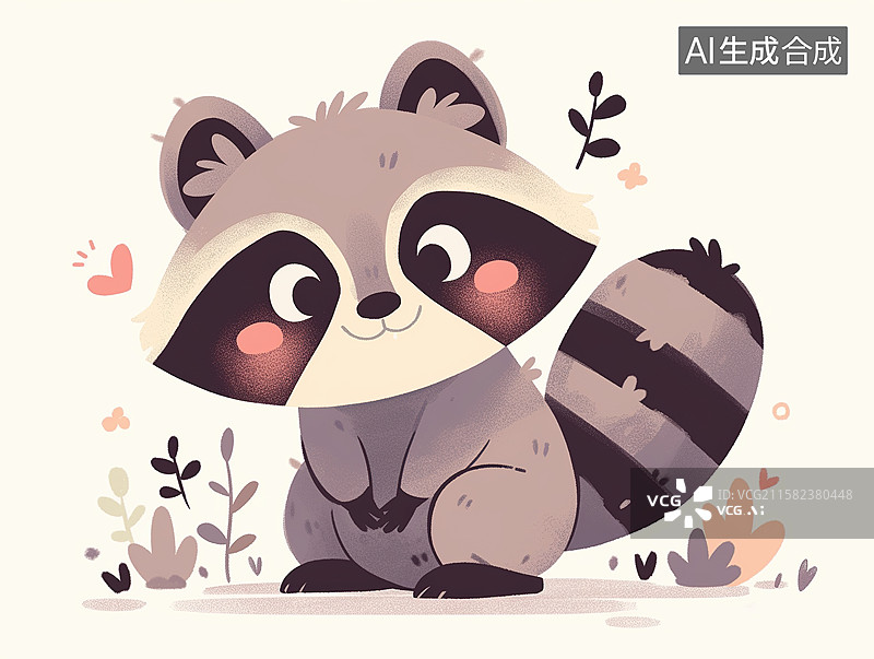 【AI数字艺术】可爱的小浣熊图片素材