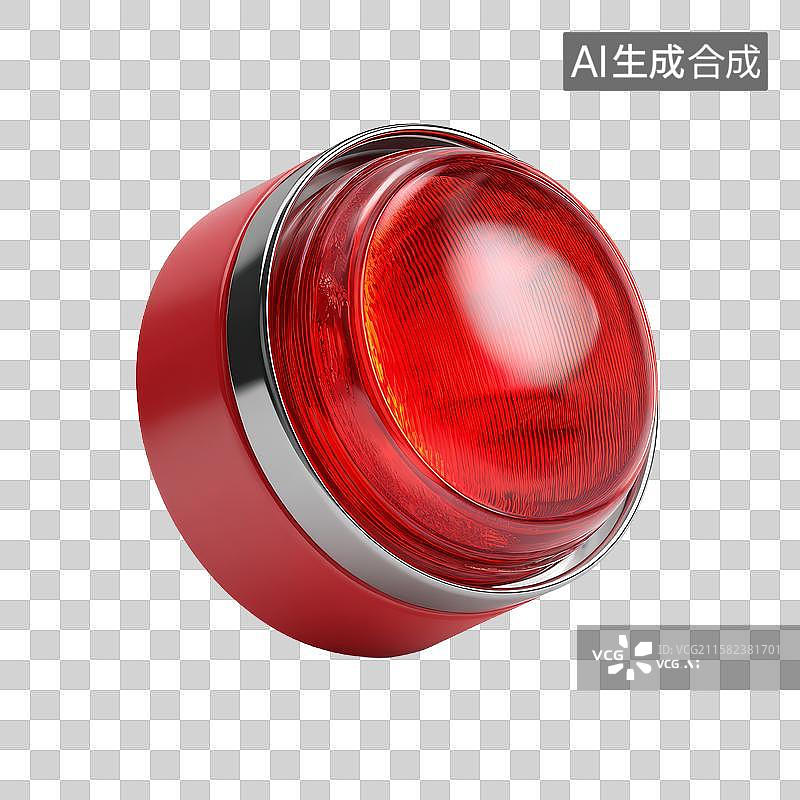 【AI数字艺术】红色圆形警示灯图片素材