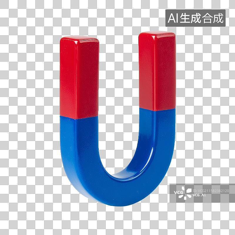 【AI数字艺术】红蓝相间的U型磁铁图片素材