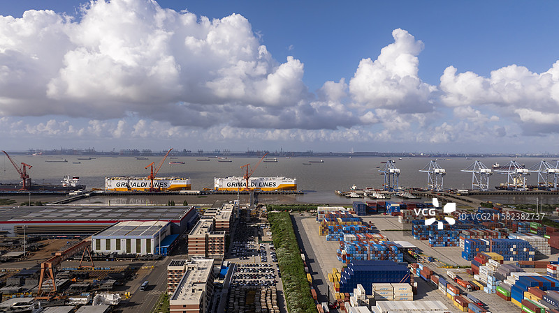 上海外高桥上海港口航拍图片素材