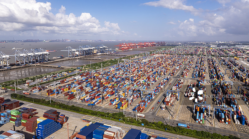 上海外高桥上海港口航拍图片素材