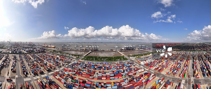 上海外高桥上海港口航拍图片素材