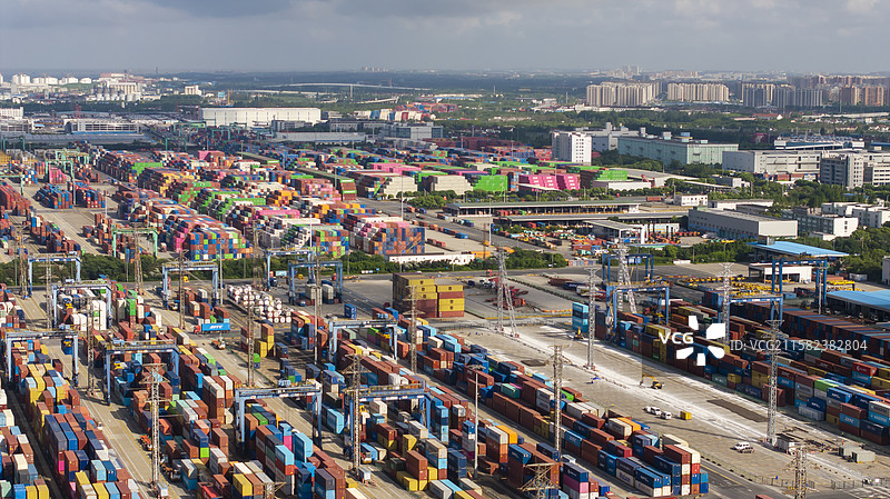 上海外高桥上海港口航拍图片素材