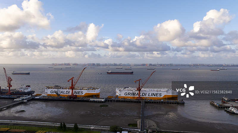 上海外高桥上海港口航拍图片素材