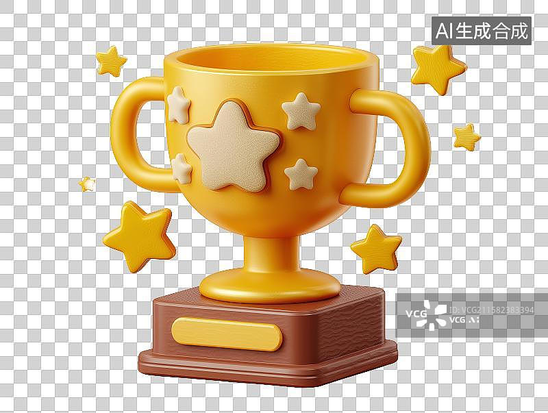 【AI数字艺术】免扣元素奖杯3d图标图片素材