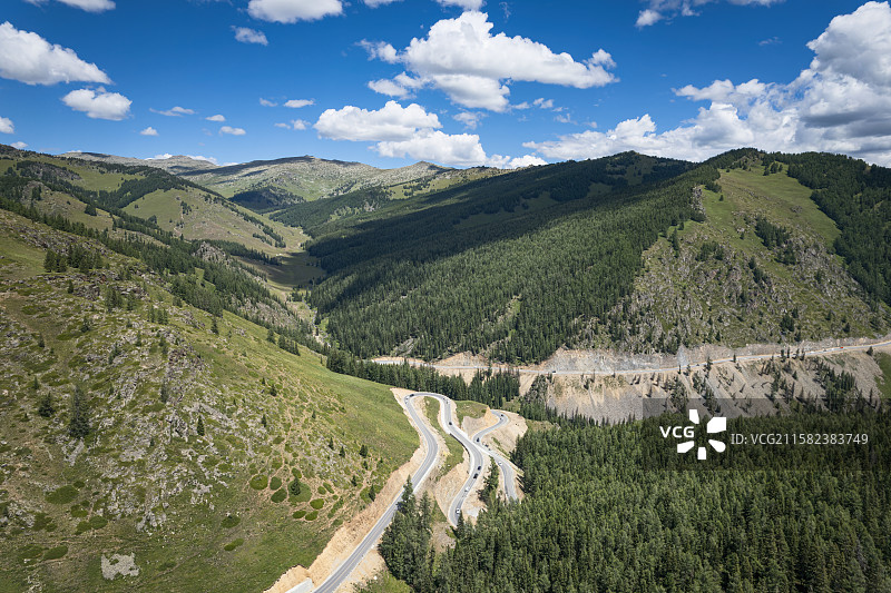 北疆阿禾公路自然风光航拍图片素材