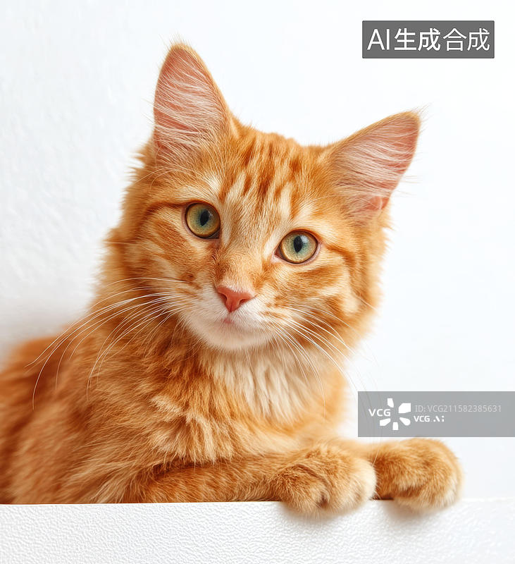 【AI数字艺术】一只小橘猫的肖像图片素材