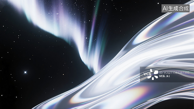 【AI数字艺术】星空全息色彩时空扭曲科技感壁纸三维图图片素材