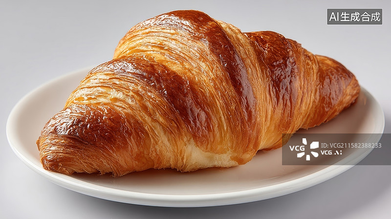 【AI数字艺术】牛角面包背景图片素材