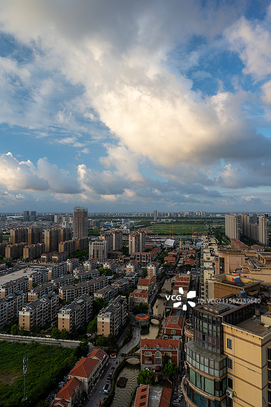 盐城城市俯瞰美景（聚龙湖）图片素材