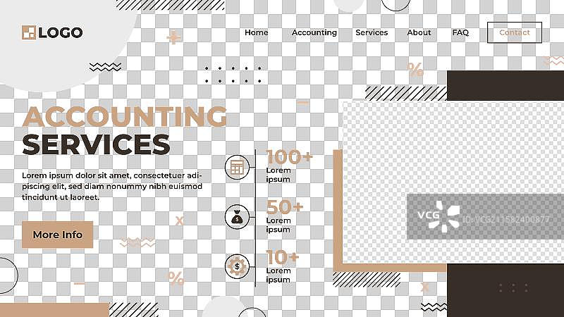 财务会计着陆页模板图片素材