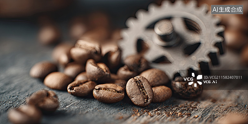 【AI数字艺术】香醇咖啡豆丰盛图3D插画木托盘上油光闪烁烘焙咖啡豆创意商业背景适用于咖啡菜单书籍封面美食杂志咖啡主题图片素材