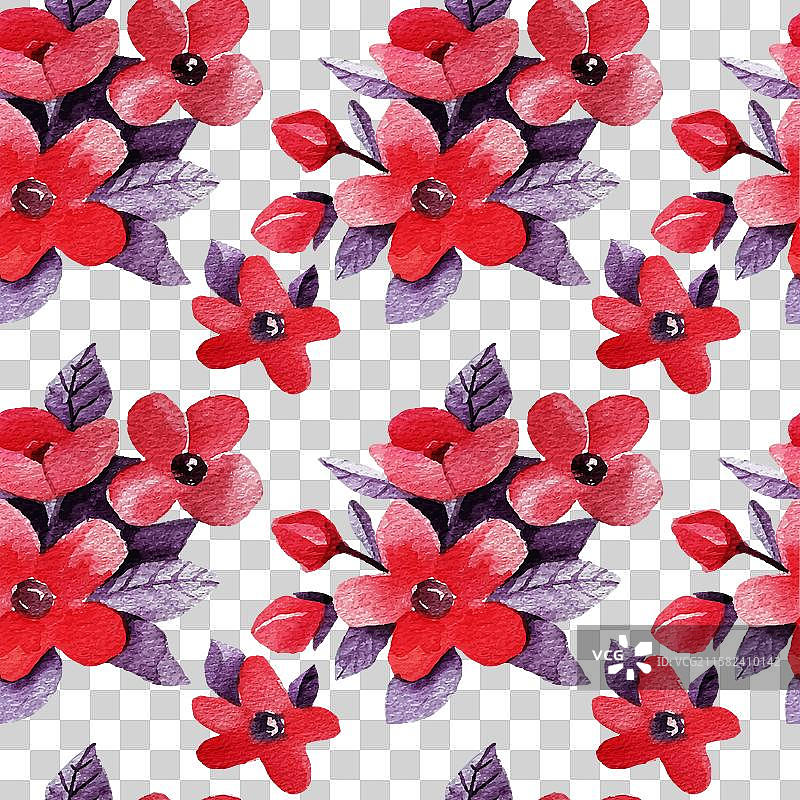 红色和紫色调的花卉背景图片素材