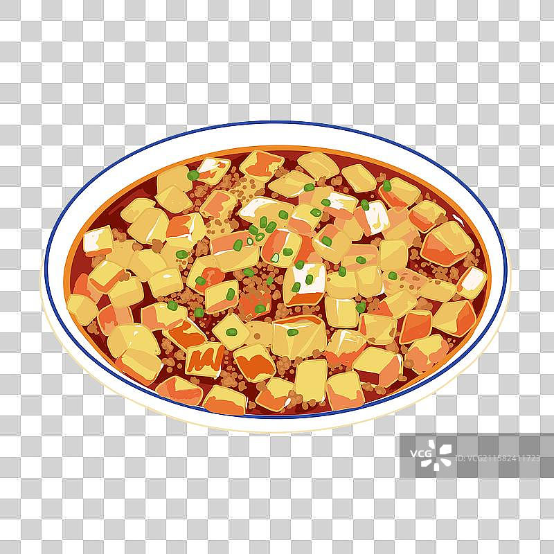 麻婆豆腐成都美食插画图片素材