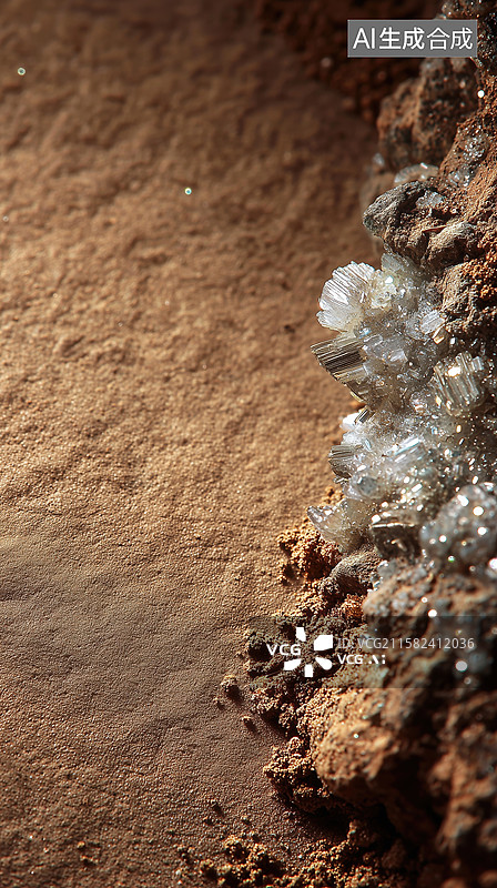 【AI数字艺术】野外天然金属黄金矿石原矿晶体3D立体场景图片素材