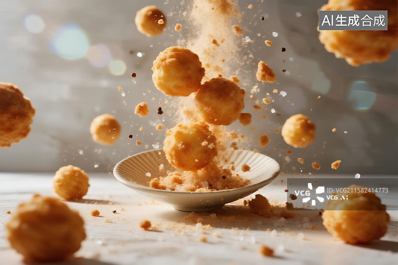 【AI数字艺术】奶酪芝士球图片素材