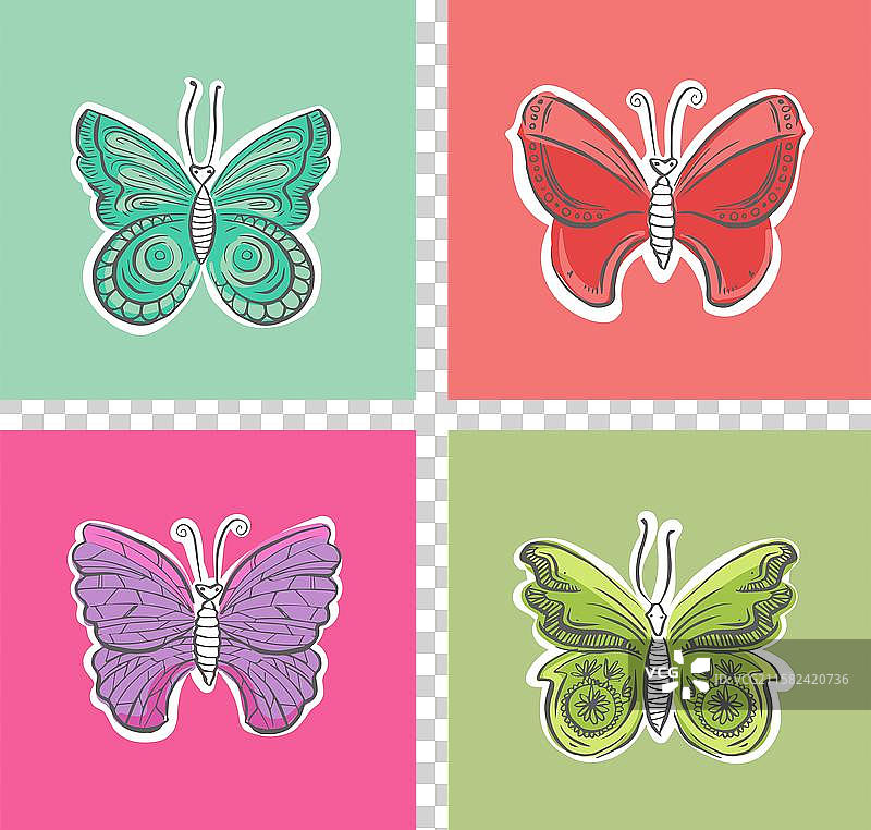 手绘蝴蝶系列图片素材
