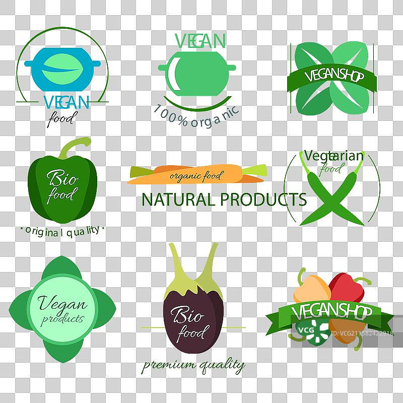 素食食品标签图片素材