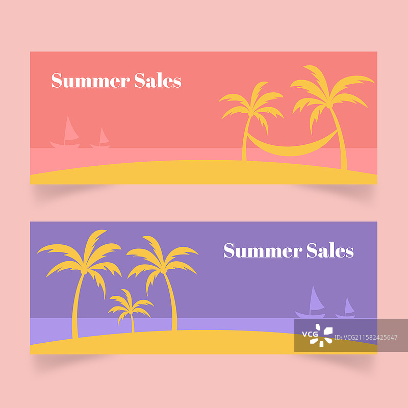 彩色夏季促销横幅图片素材