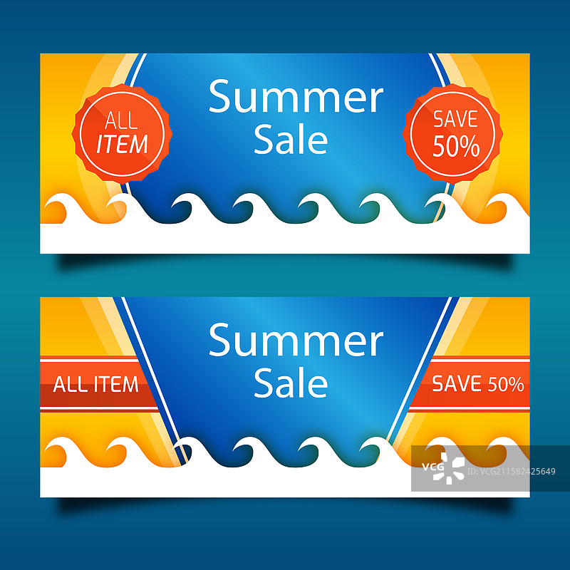 夏季促销横幅合集图片素材