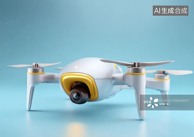 【AI数字艺术】一个白色无人机图片素材