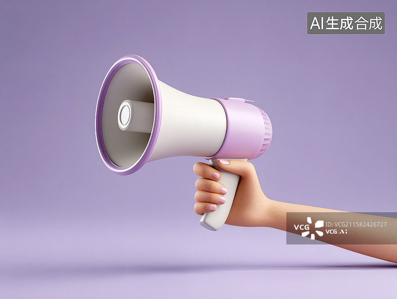 【AI数字艺术】一只手拿着一个喇叭图片素材