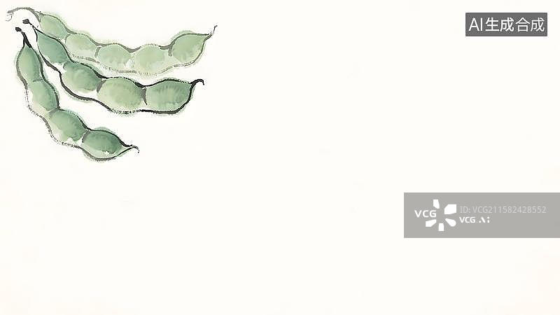 【AI数字艺术】水墨画左上图片素材