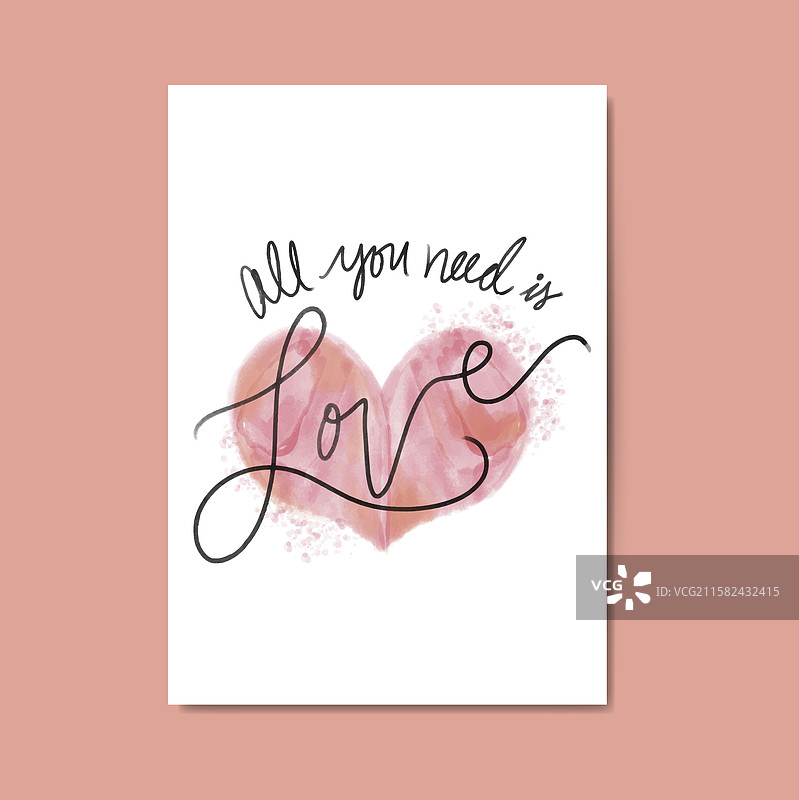 红色调的浪漫心形卡片图片素材