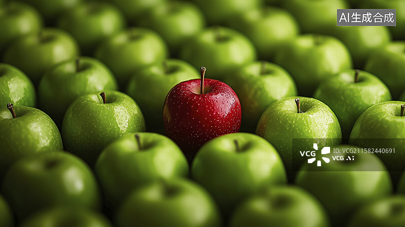 【AI数字艺术】绿色的苹果和红苹果图片素材