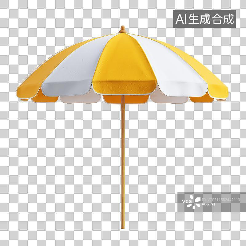 【AI数字艺术】黄白相间的遮阳伞图片素材