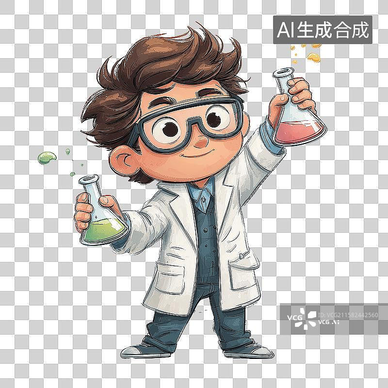 【AI数字艺术】科研人员在做实验图片素材