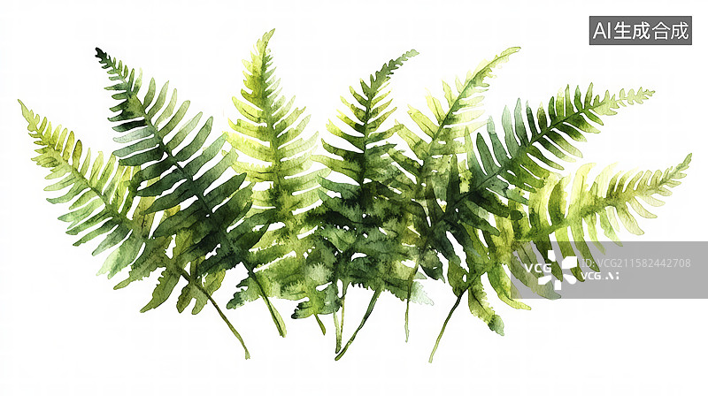 【AI数字艺术】白色背景下的植物特写镜头图片素材