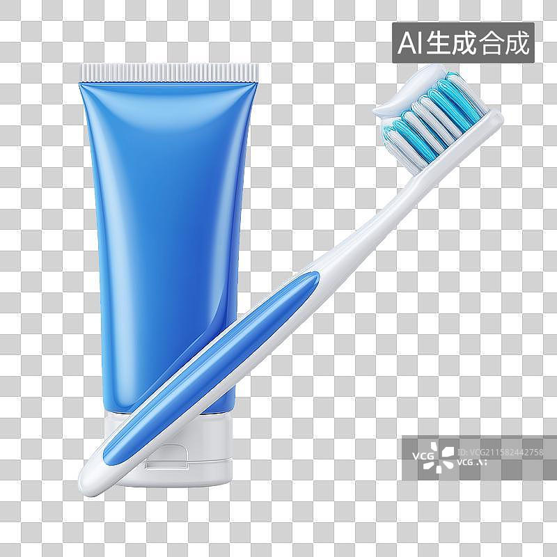 【AI数字艺术】牙膏和牙刷图片素材