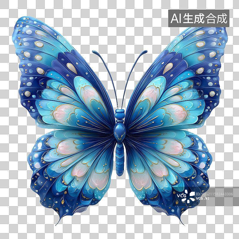 【AI数字艺术】蓝色的蝴蝶图片素材