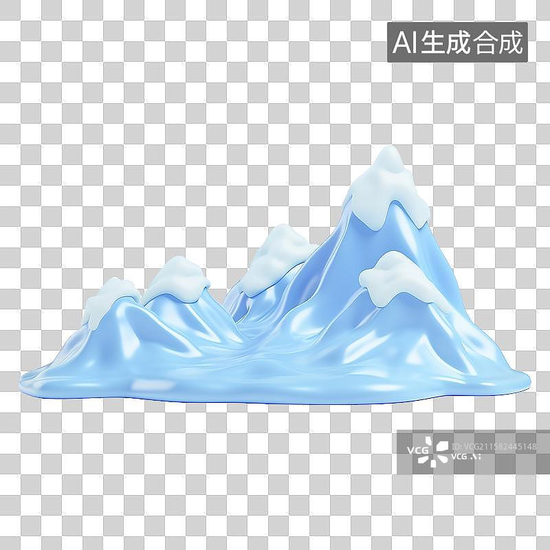 【AI数字艺术】3D风格冰山元素图片素材